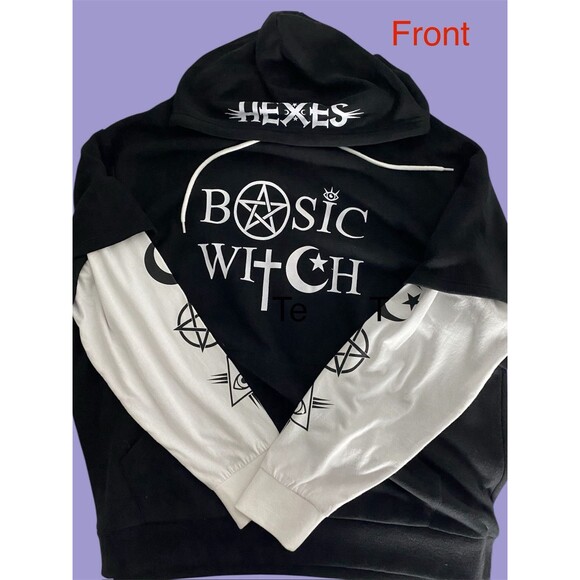 BASIC WITCH Hoodie Hot Topic Size 2X NWT Sweatshirt Oversized Fit New - Picture 4 of 5